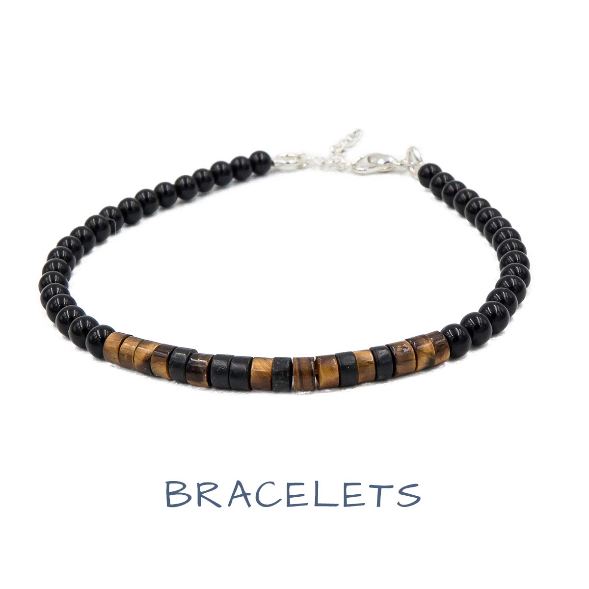 Natural Agate Bracelets Black Beads For Jewelry Making Casual Bracelet