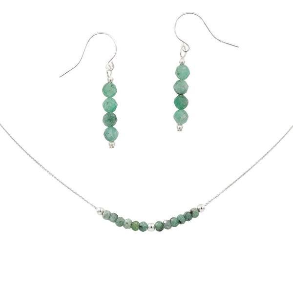  Earth Song Jewelry ~ Raw Emeralds Sterling Silver Handmade Necklace & Earrings