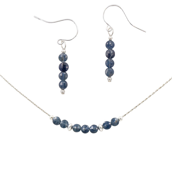 Earth Song Jewelry Sapphire Necklace Earrings Sterling Silver Set.jpg