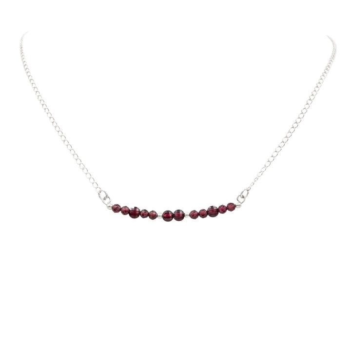 Earth Song Jewelry Sparkling Red Garnet Stone Handmade Sterling Silver Necklace