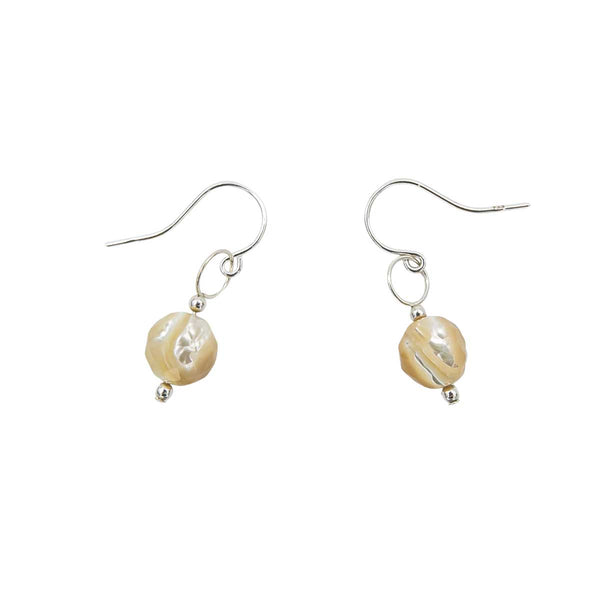 Mother Of Pearl Sterling Silver Earrings handmade at Earth Song Jewelry