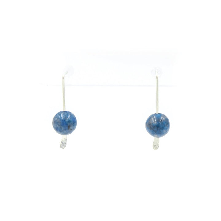 Earth Song Jewelry - Handmade Denim Lapis Sterling Silver Sticks Earrings