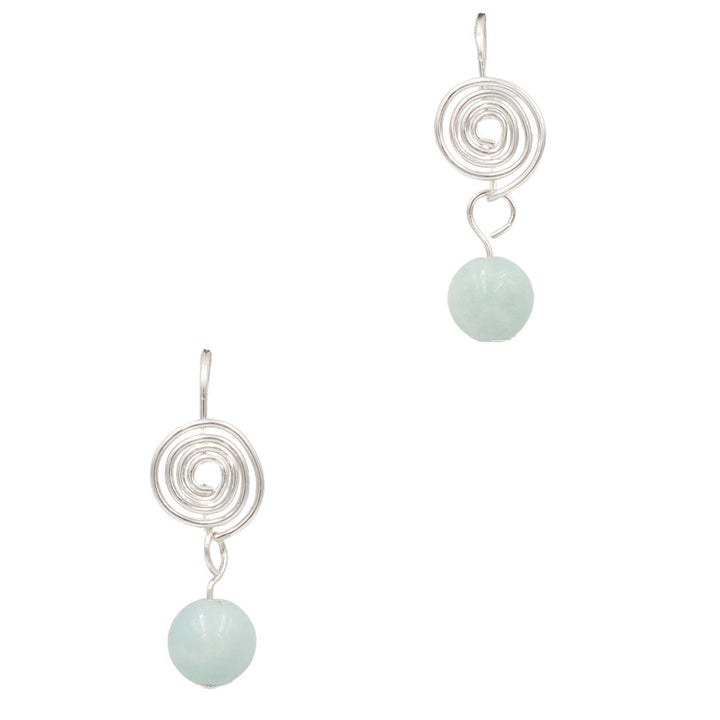 Earth Song Jewelry - Amazonite Sterling Silver Coil Earrings Handmade