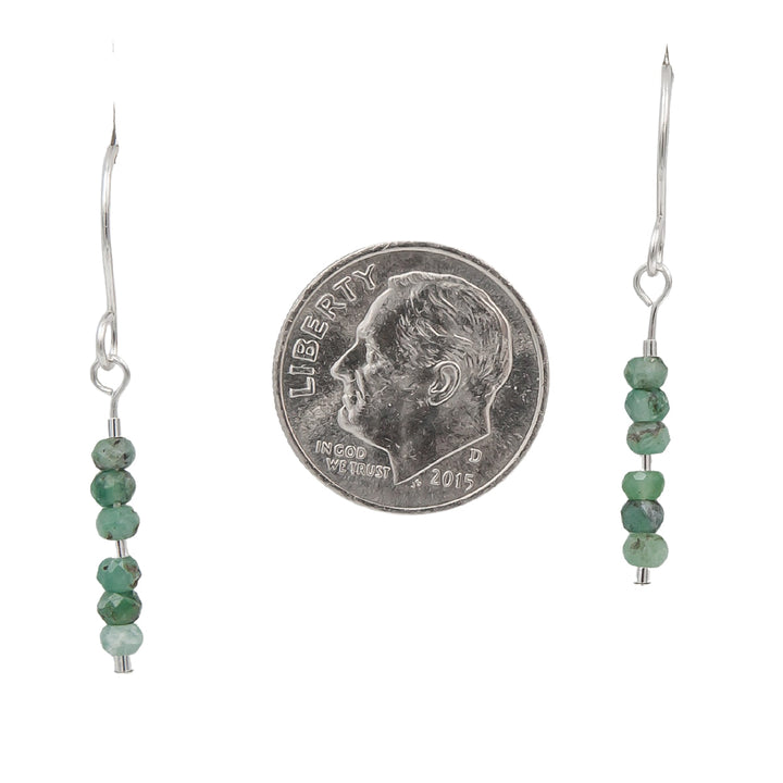 Earth Song Jewelry ~ Raw Emerald ~ Argentium Sterling Silver Handmade Earrings size image