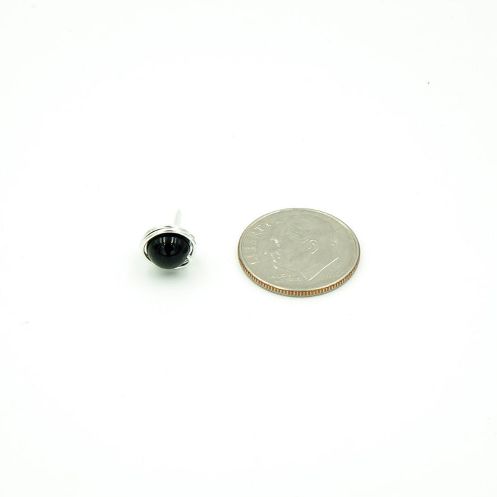 Earth Song Jewelry ~ Handmade Sterling Silver Black Onyx Single Stud Post - Perfect for Father's Day