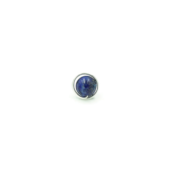 Earth Song Jewelry ~ Handmade Sterling Silver Lapis Lazuli Single Stud Post Perfect For Dad