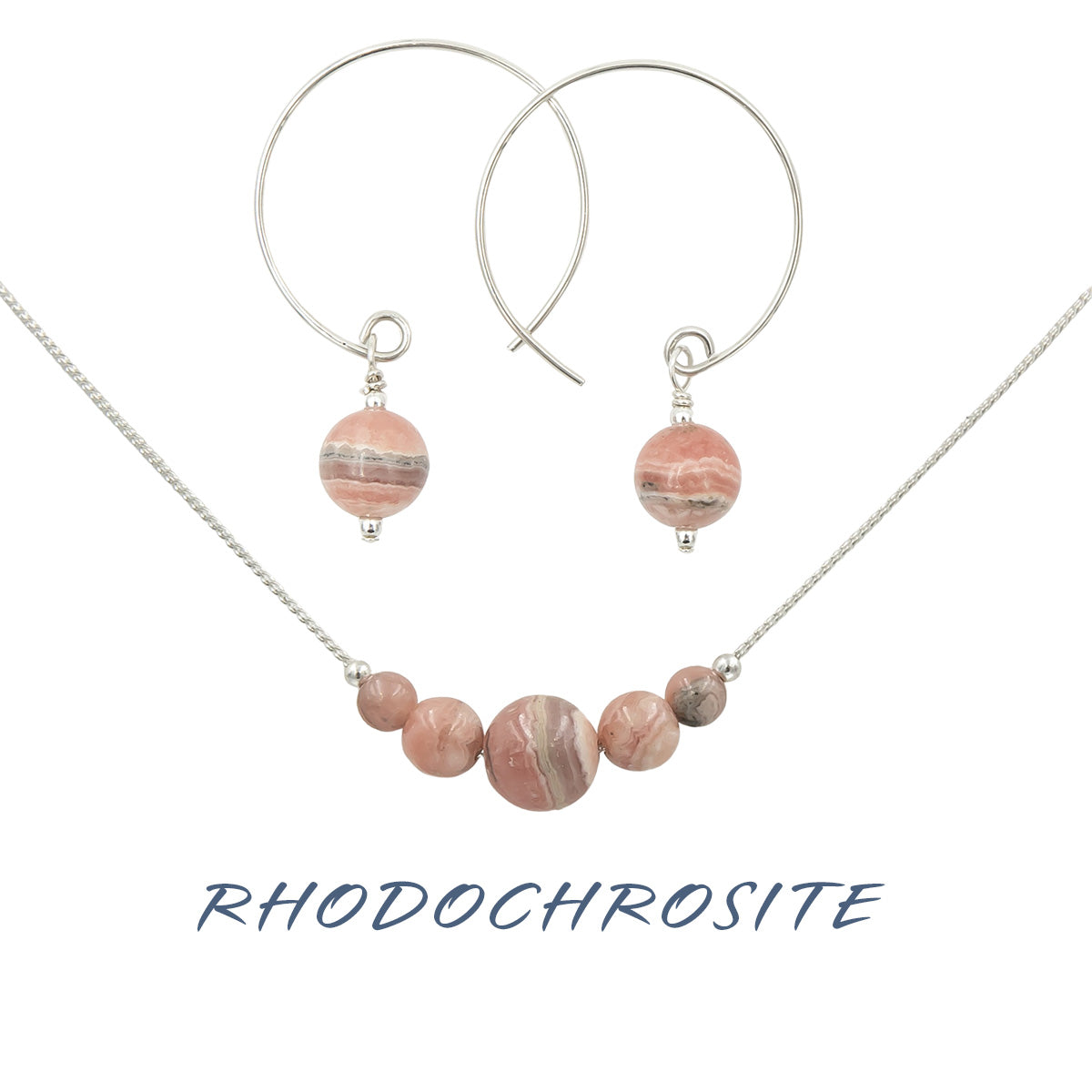 Earth Song Jewelry Handmade Rhodochrosite Earrings & Necklaces Collection for Colorado's State mineral
