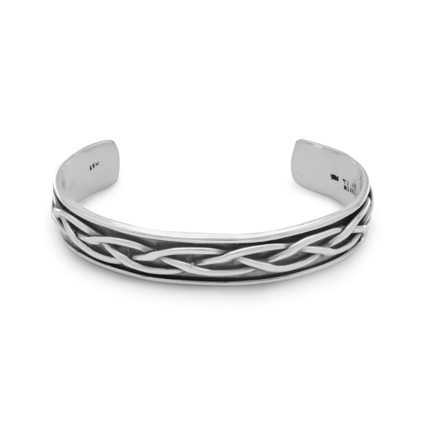 Earth Song Jewelry Oxidized Braided Men's Cuff Bracelet