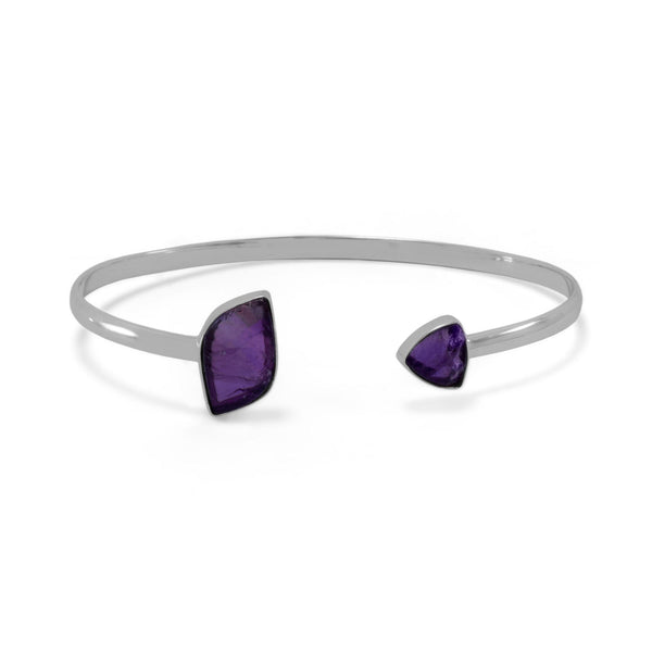 Earth Song Jewelry Sterling Silver Amethyst Cuff Bracelet