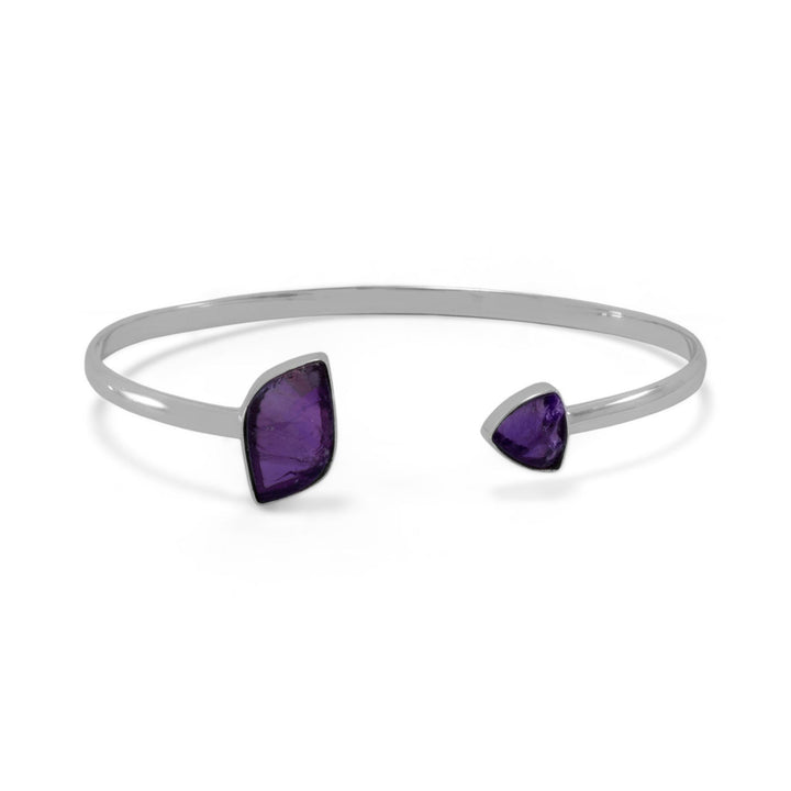 Earth Song Jewelry Sterling Silver Amethyst Cuff Bracelet