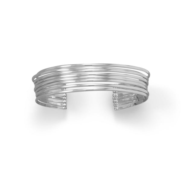 Earth Song Jewelry Rhodium Plated 8 Row Cuff