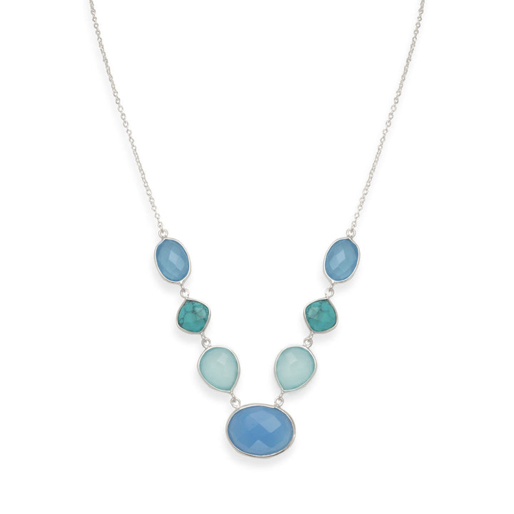 Earth Song Jewelry Stabilized Turquoise and Chalcedony Necklace