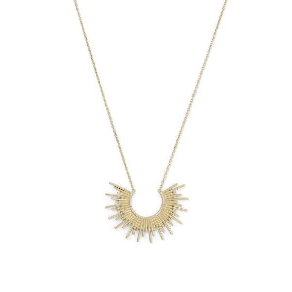 Earth Song Jewelry "Shine On!" 14 Karat Gold Plated Sunburst Necklace