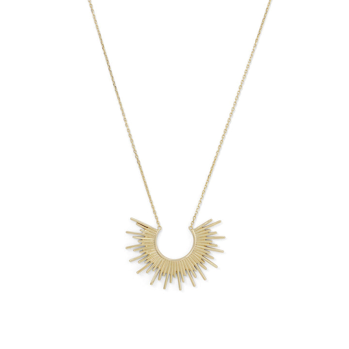 Earth Song Jewelry "Shine On!" 14 Karat Gold Plated Sunburst Necklace