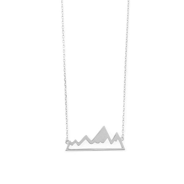 Earth Song Jewelry Peak of Fashion! Rhodium Plated Mountain Range Necklace