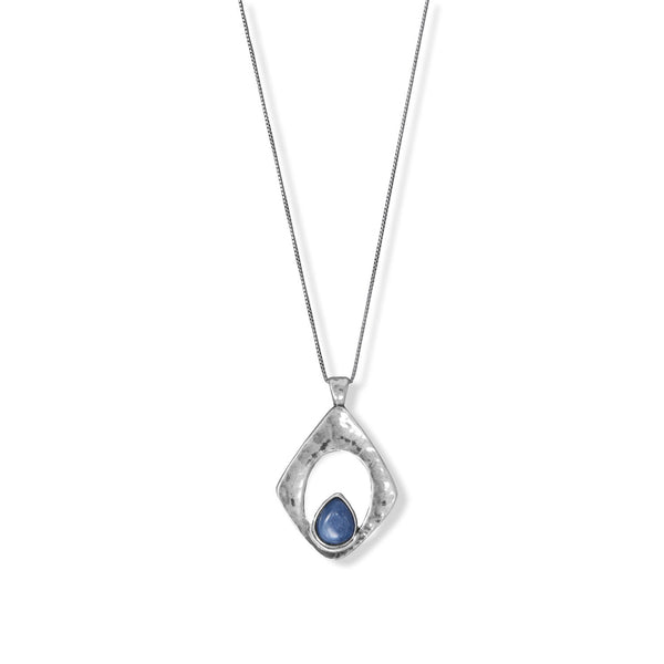 Earth Song Jewelry 18" Oxidized Pendant with Kyanite Necklace