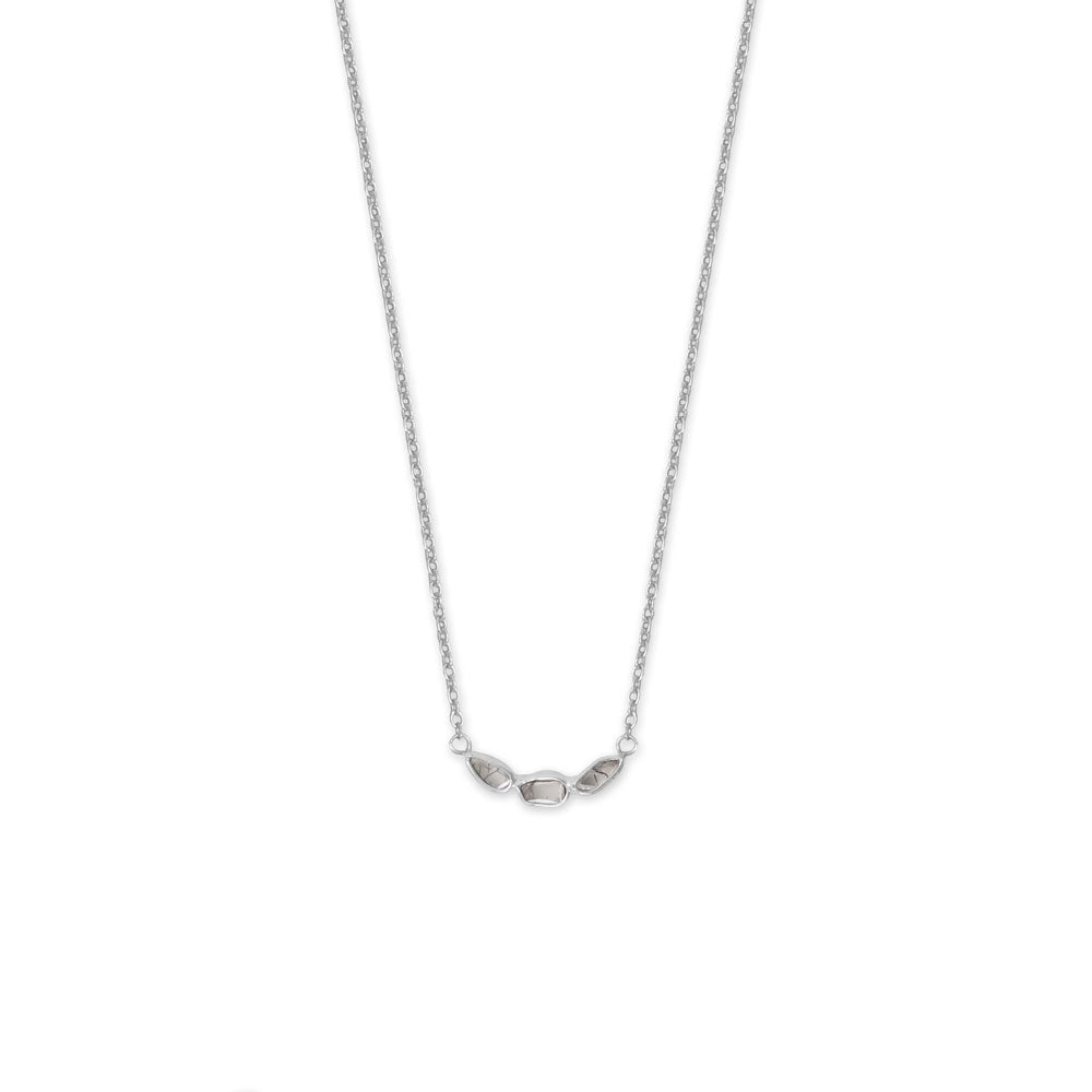 Earth Song Jewelry 16" + 2" Rhodium Plated Polki Diamond Necklace
