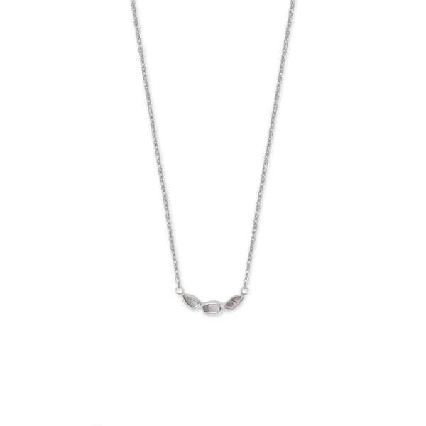 Earth Song Jewelry 16" + 2" Rhodium Plated Polki Diamond Necklace