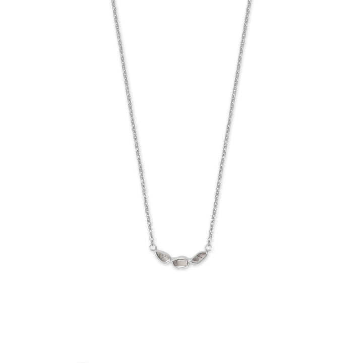 Earth Song Jewelry 16" + 2" Rhodium Plated Polki Diamond Necklace