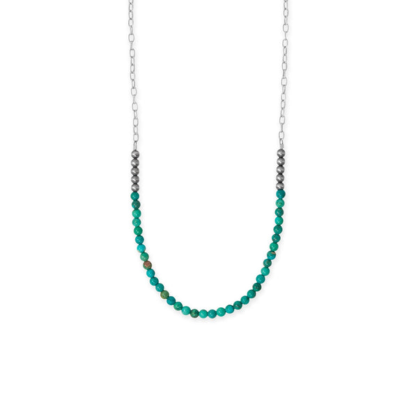 Earth Song Jewelry 18" Oxidized Bead and Turquoise Necklace