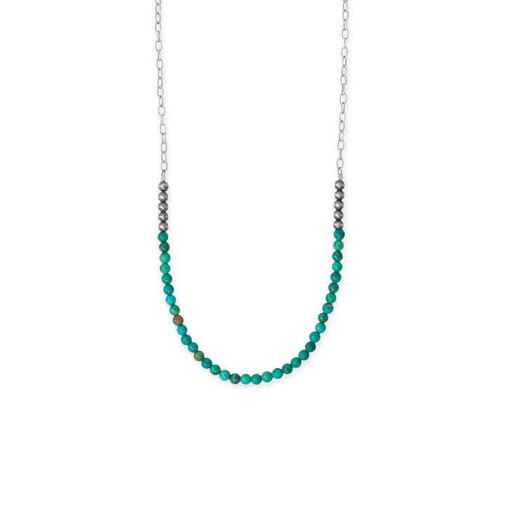 Earth Song Jewelry 18" Oxidized Bead and Turquoise Necklace