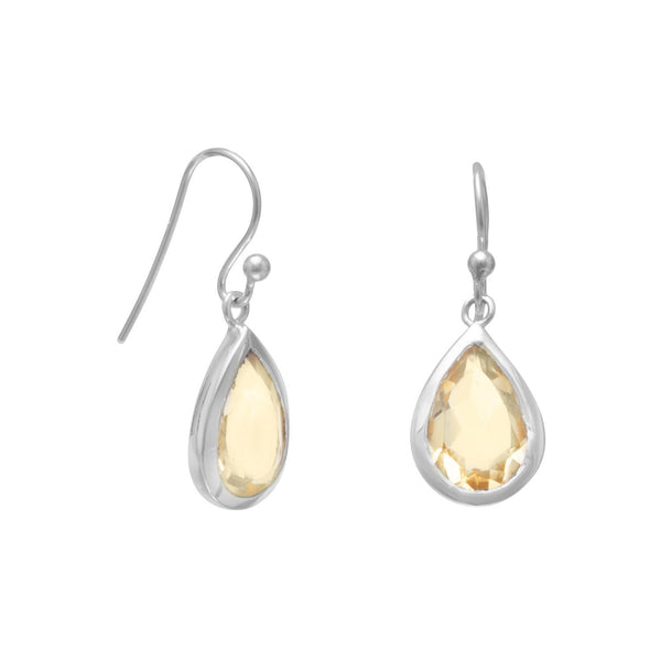 Earth Song Jewelry Faceted Citrine French Wire Earrings