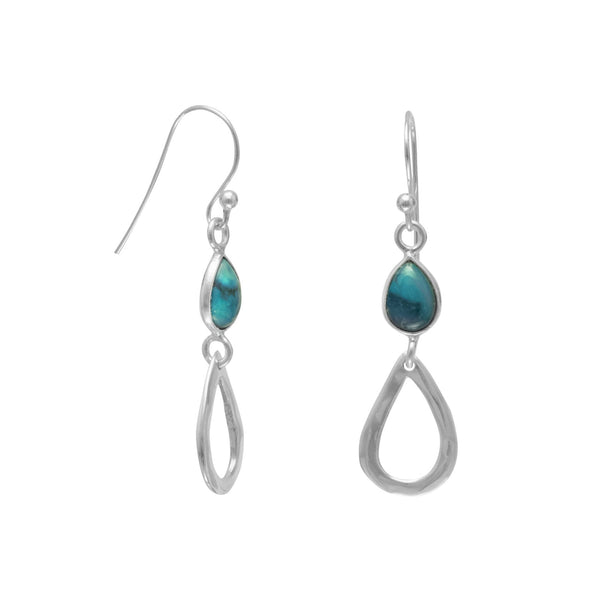 Earth Song Jewelry Stabilized Turquoise Drop French Wire Earrings