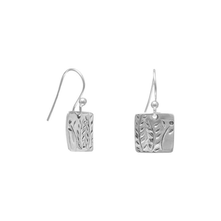 Earth Song Jewelry French Wire Earrings with Fern Design