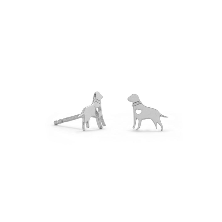 Earth Song Jewelry Rhodium Plated Darling Dog Studs