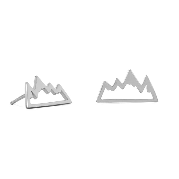 Earth Song Jewelry Peak of Fashion! Rhodium Plated Mountain Range Earrings