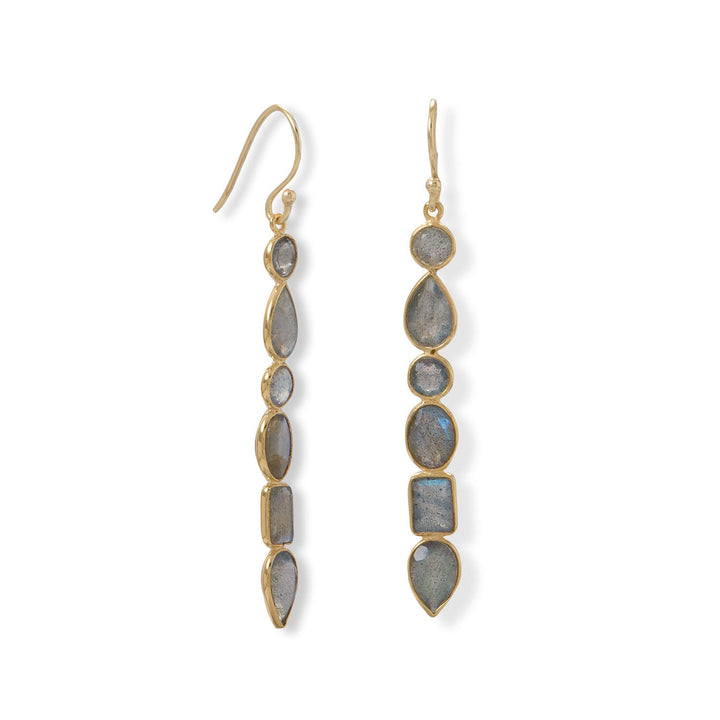 Earth Song Jewelry 14 Karat Gold Plated Multi Shape Labradorite Earrings