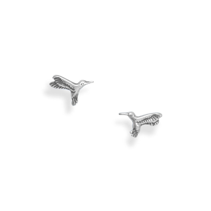 Earth Song Jewelry Oxidized Hummingbird Stud Earrings