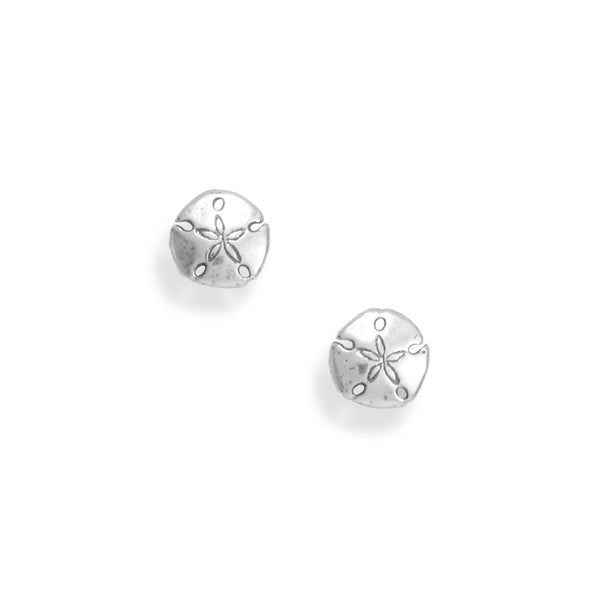 Earth Song Jewelry Oxidized Sand Dollar Stud Earrings