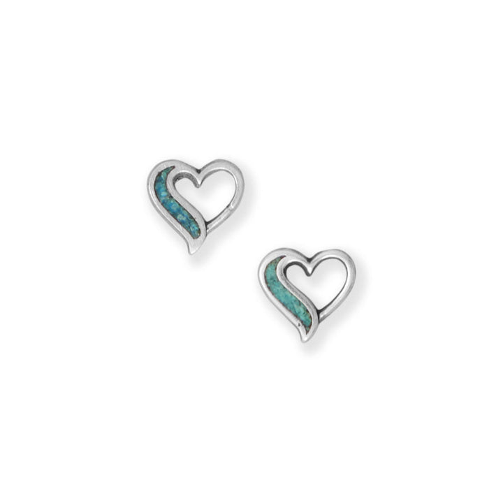 Earth Song Jewelry Turquoise Chip Heart Earrings