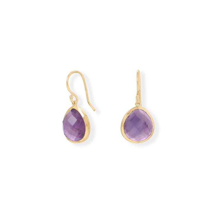 Earth Song Jewelry 14 Karat Gold Plated African Amethyst Earrings