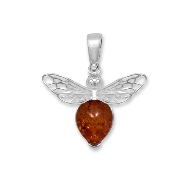 Earth Song Jewelry Baltic Amber Honey Bee Pendant