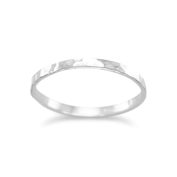 Earth Song Jewelry Thin Polished Hammered Band Ring