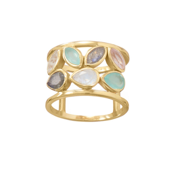 Earth Song Jewelry 14 Karat Gold Plated Multi Stone Ring