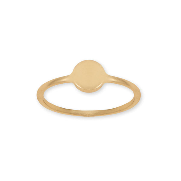 Earth Song Jewelry 14 Karat Gold Plated Round Disk Ring