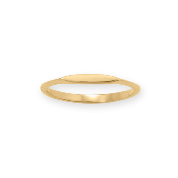 Earth Song Jewelry 14 Karat Gold Plated Dainty Flat Top Ring