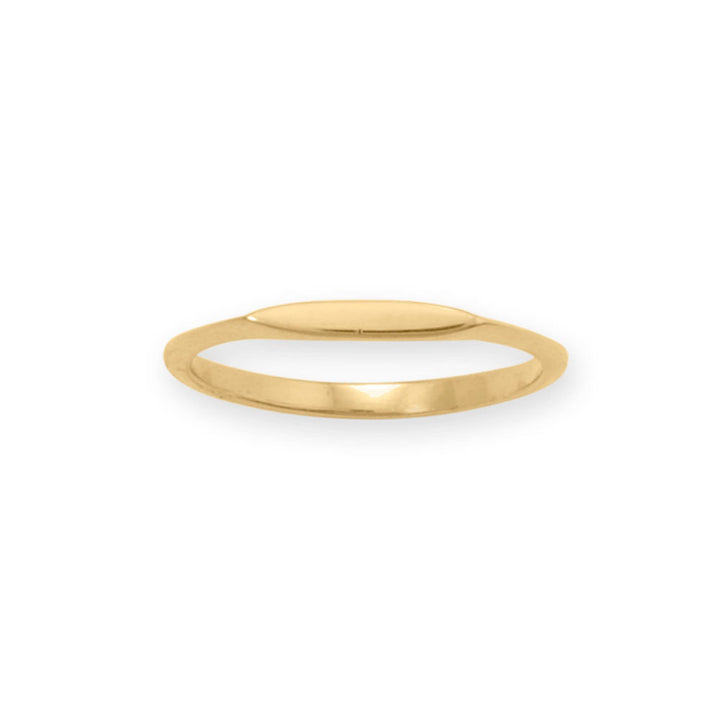 Earth Song Jewelry 14 Karat Gold Plated Dainty Flat Top Ring