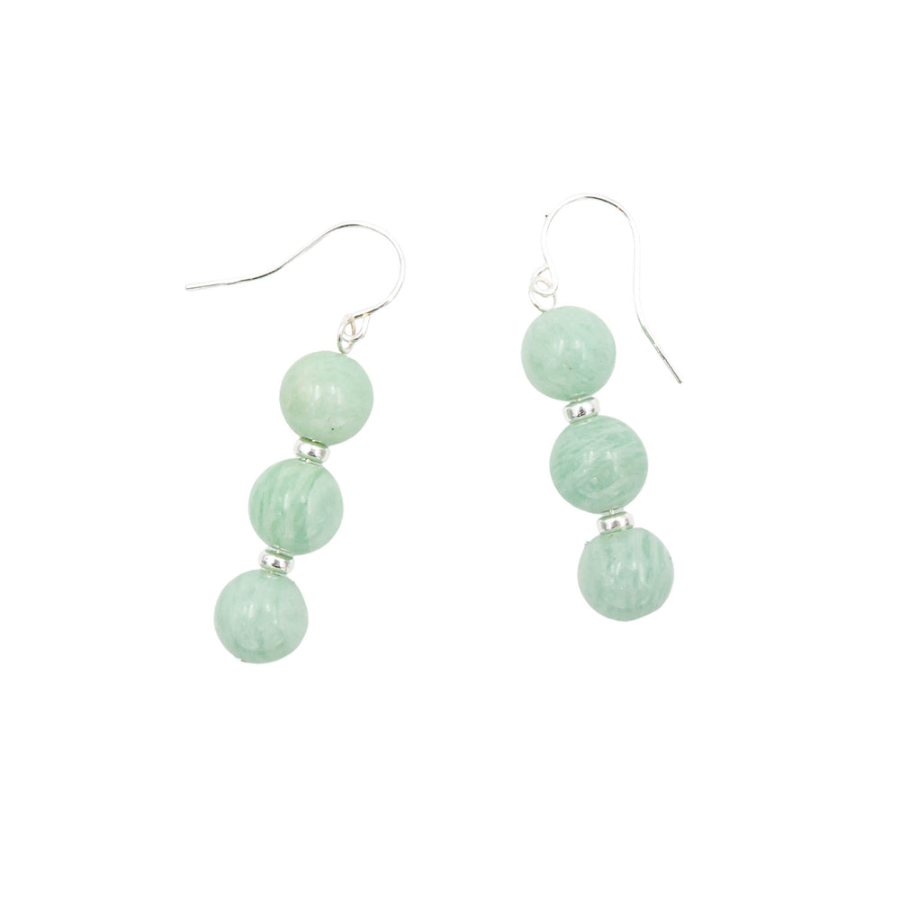 Earth Song Jewelry Green Peruvian Amazonite Sterling Silver Earrings