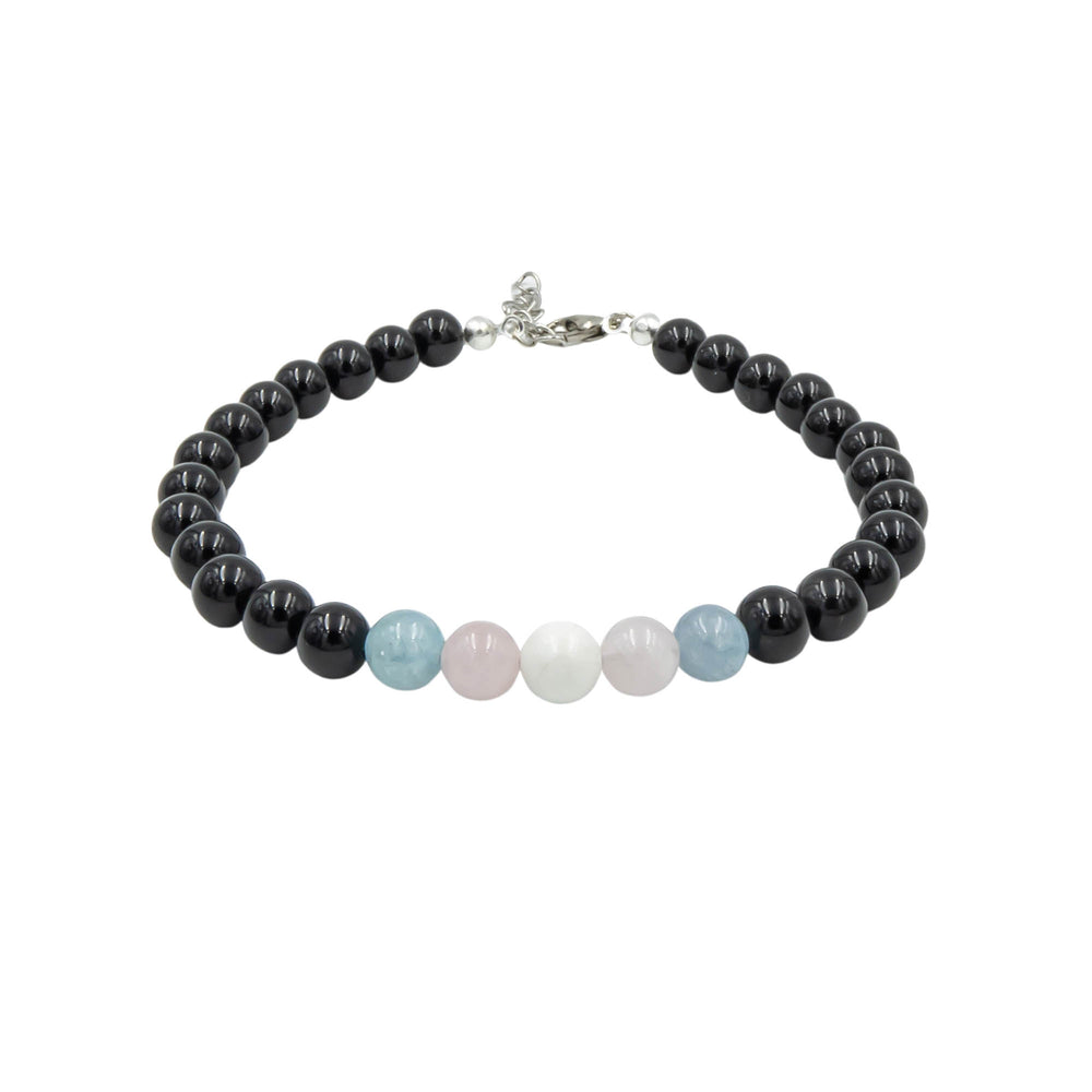 Earth Song Jewelry LGBTQ+ Trans Pride Stone Bracelet for men, women or kids