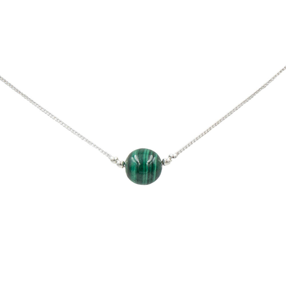 Earth Song Jewelry Malachite Solitaire Sterling Silver Necklace