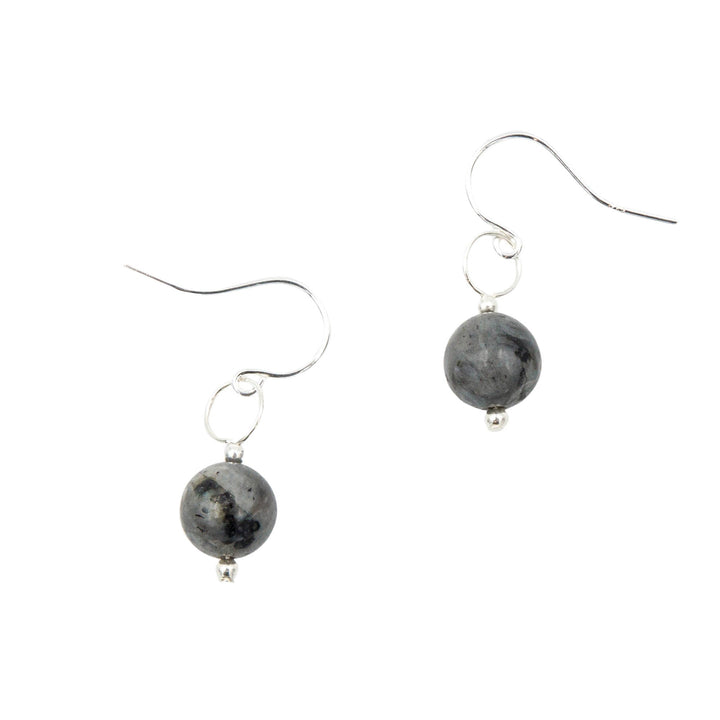 Earth Song Jewelry Black Moonstone Larvikite Sterling Silver Earrings 
