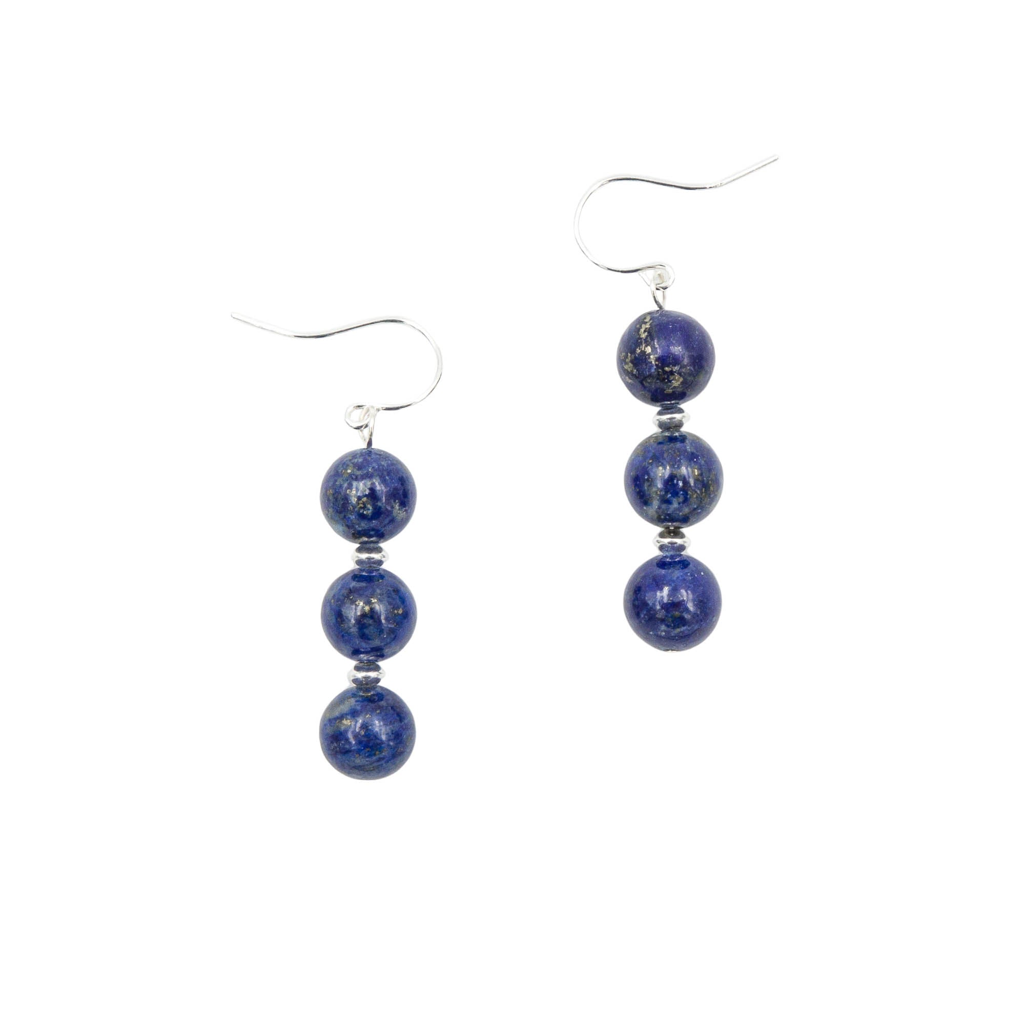 Earth Song Jewelry Stacked Lapis Lazuli Sterling Silver Earrings