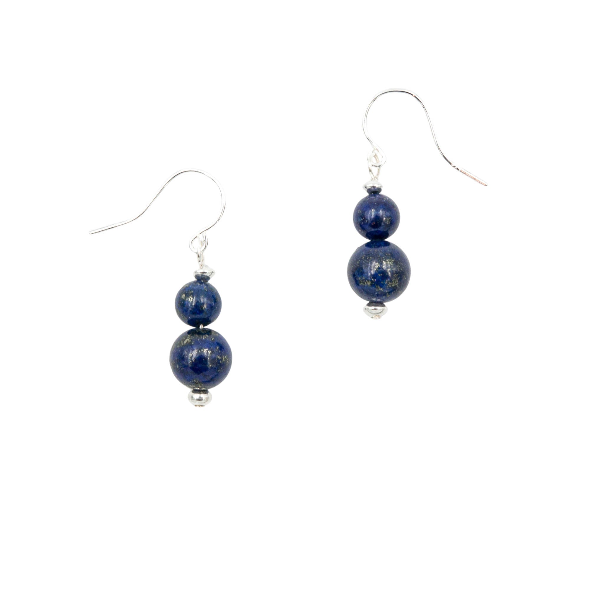 Earth Song Jewelry Handmade Double Lapis Lazuli Sterling Silver Earrings