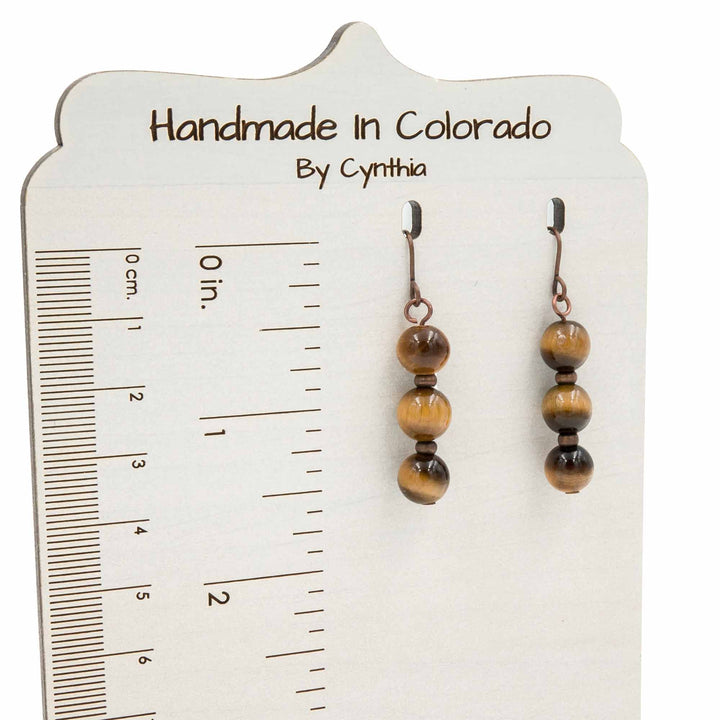 Earth Song Jewelry Tiger Eye On Copper Earrings sizing