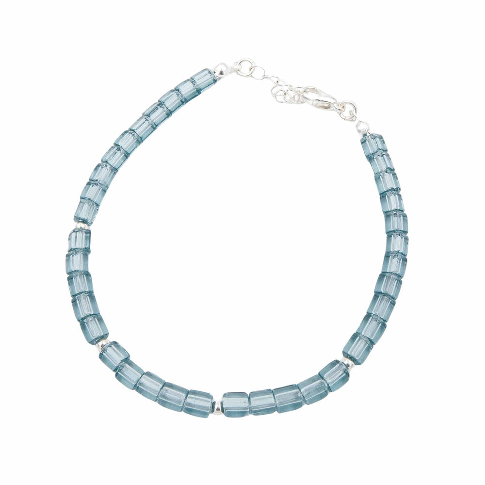 Earth Song Jewelry Montana Blue Fire Polished Czech Glass Bracelet for women or men