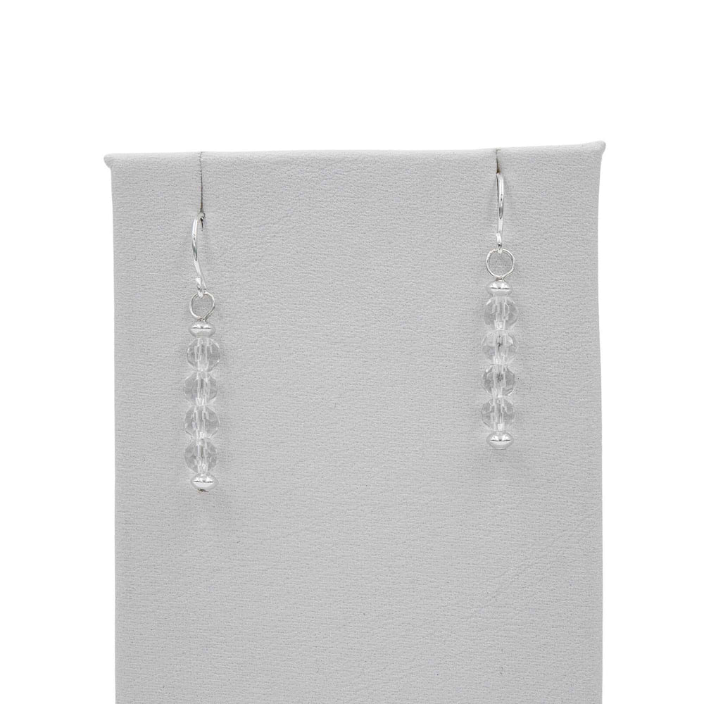 Earth Song Jewelry Handmade Rock Crystal Quartz Sterling Silver April Birthstone Earrings